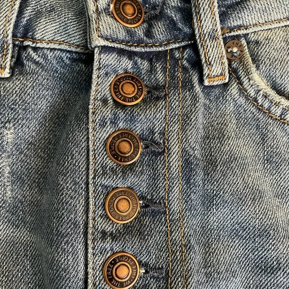 Free People Distressed Jean Skirt - Sz 25 - Picture 3 of 8